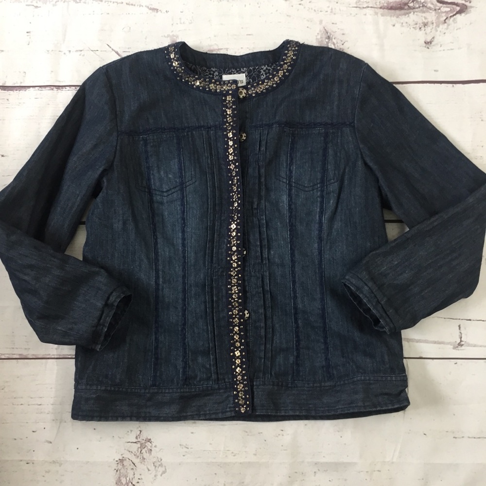 Chicos Button Front Denim Jacket - image 7